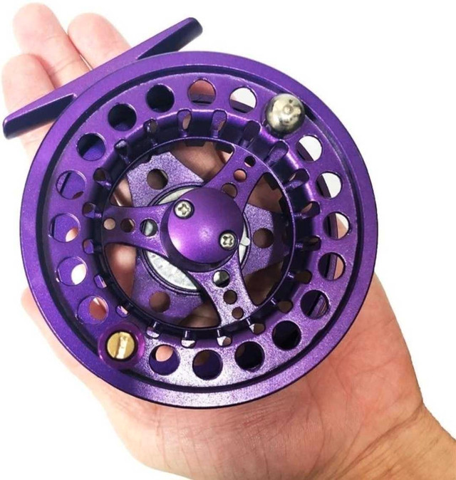 FLY FISHING REEL, ALUMINUM, PURPLE