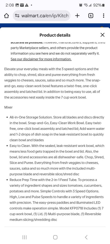 Kitchen Aid food processor missing disc ... - photo 5