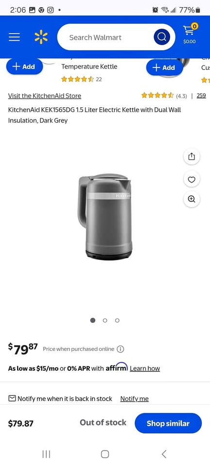 Kitchen Aid Electric Kettle 1.5 L