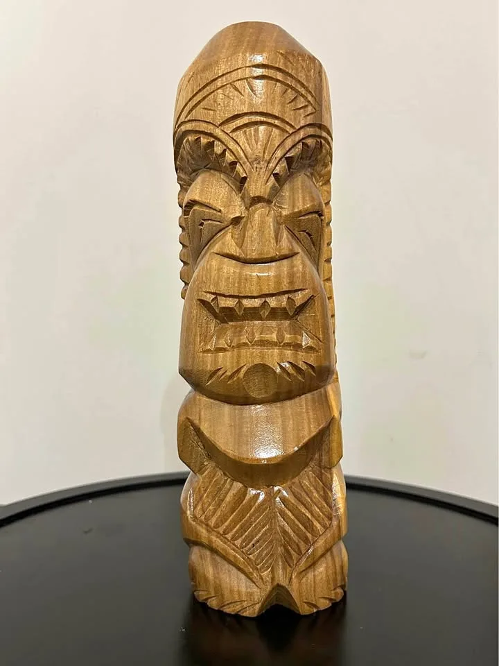 Hand-Carved Wooden Tiki Statue – 9,5” Polynesian Style Figure thumbnail