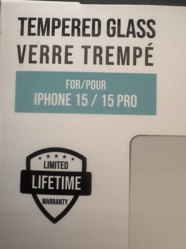 iPhone 15 / 15 Pro Tempered Glass Screen Protector – Brand New! - photo 2