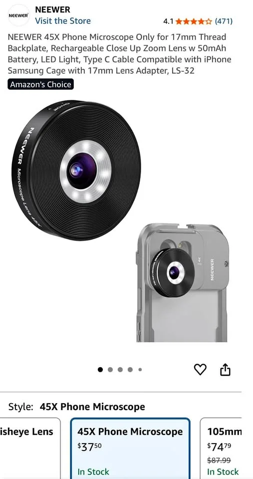 NEEWER 45X Phone Microscope thumbnail