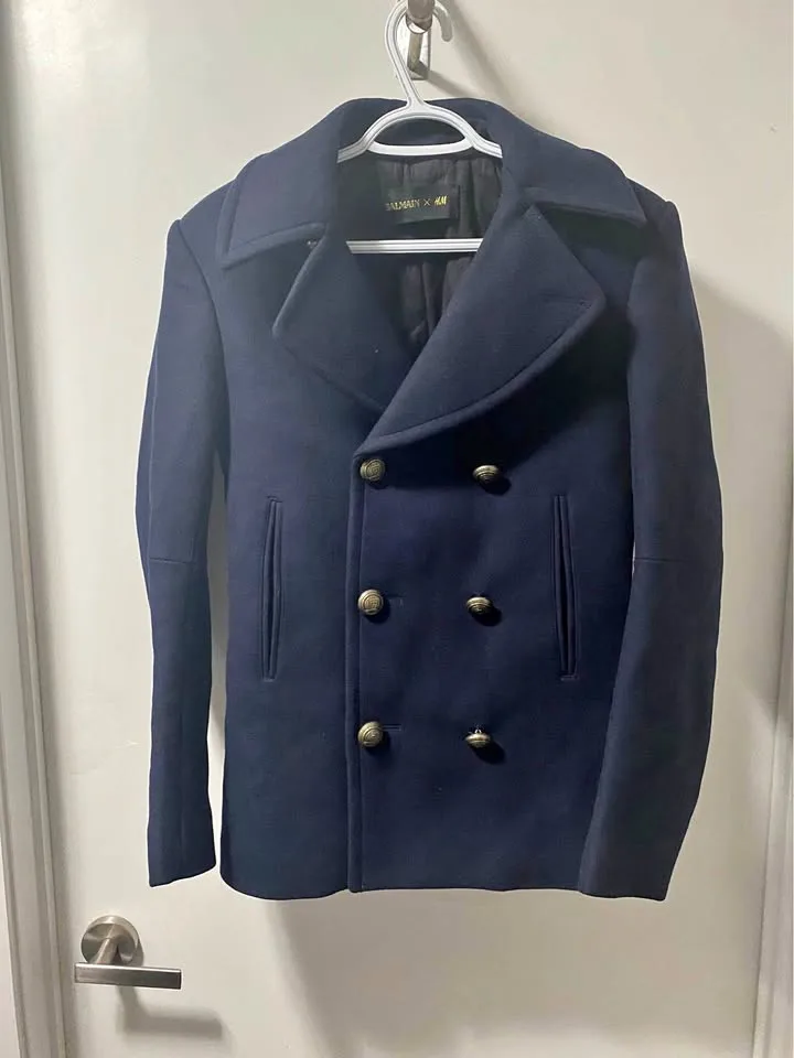 Balmain x H&M Mens navy Peacoat thumbnail