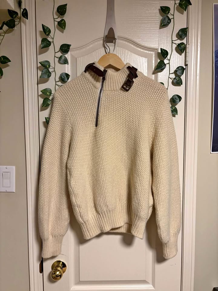 Vintage rare 2000s cream half zip Dsquared2 sweater