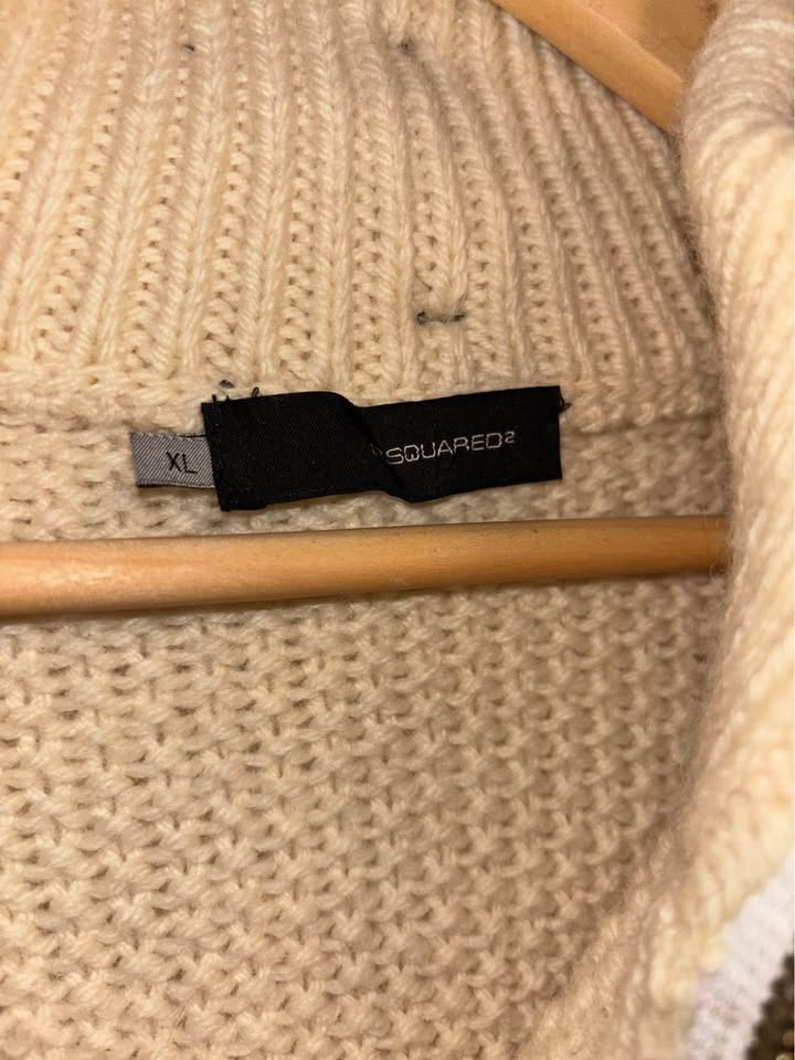 Vintage rare 2000s cream half zip Dsquared2 sweater - photo 3