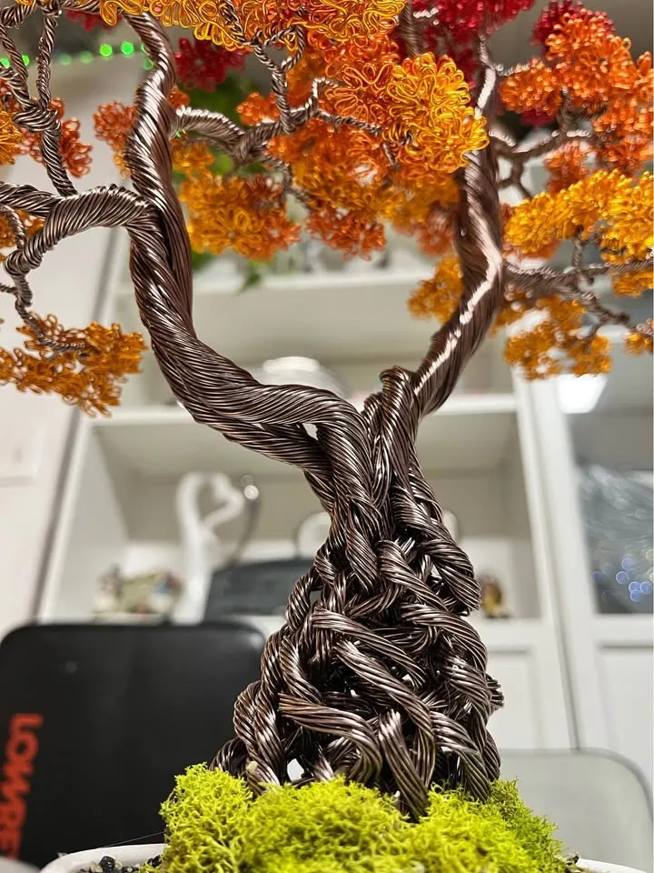 🍁 Handmade Autumn Aluminum Bonsai Tree image indicator(4)