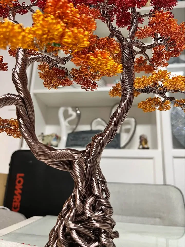 🍁 Handmade Autumn Aluminum Bonsai Tree image indicator(5)