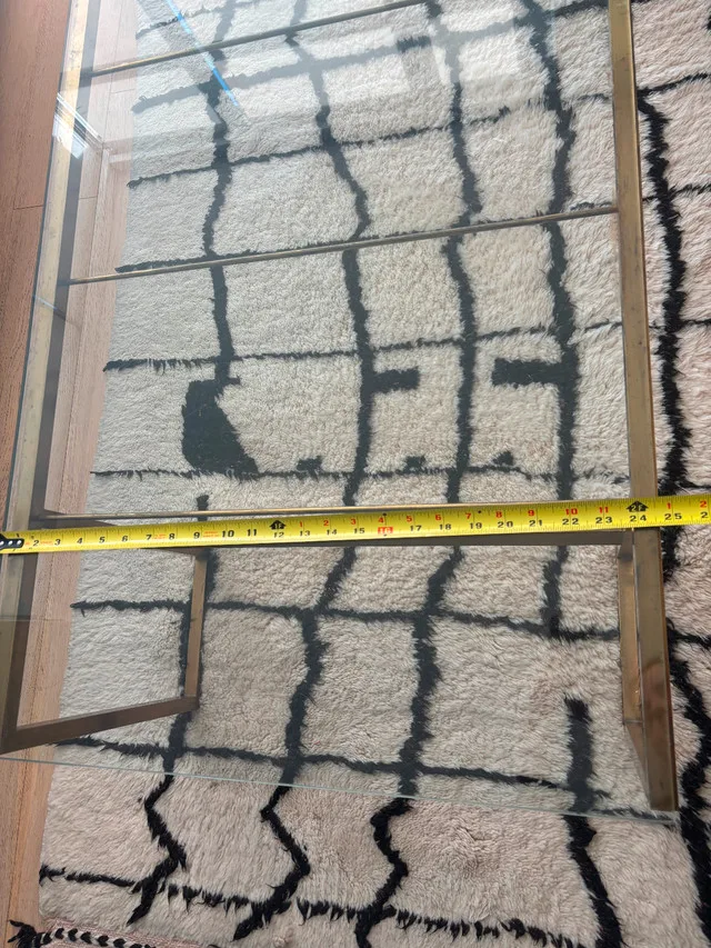 Vintage Glass & Brass Coffee Table – Mid-Century Modern Style image indicator(3)