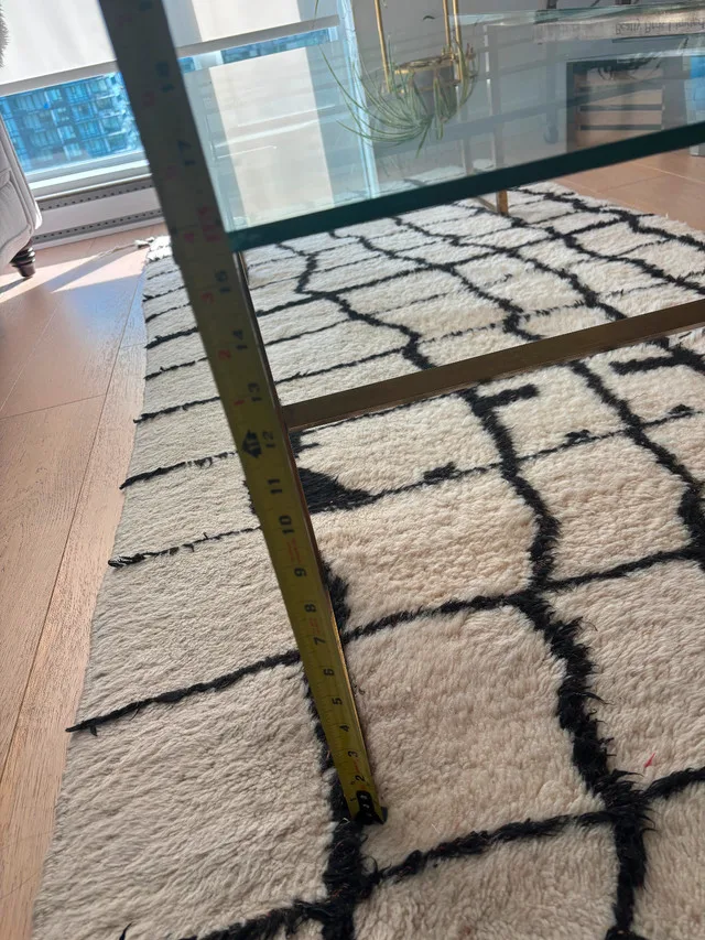 Vintage Glass & Brass Coffee Table – Mid-Century Modern Style image indicator(4)