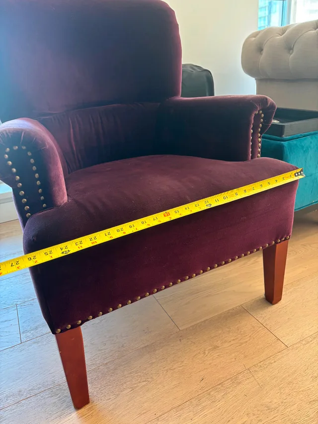Plum Velvet Accent Armchair with Nailhead Trim image indicator(5)
