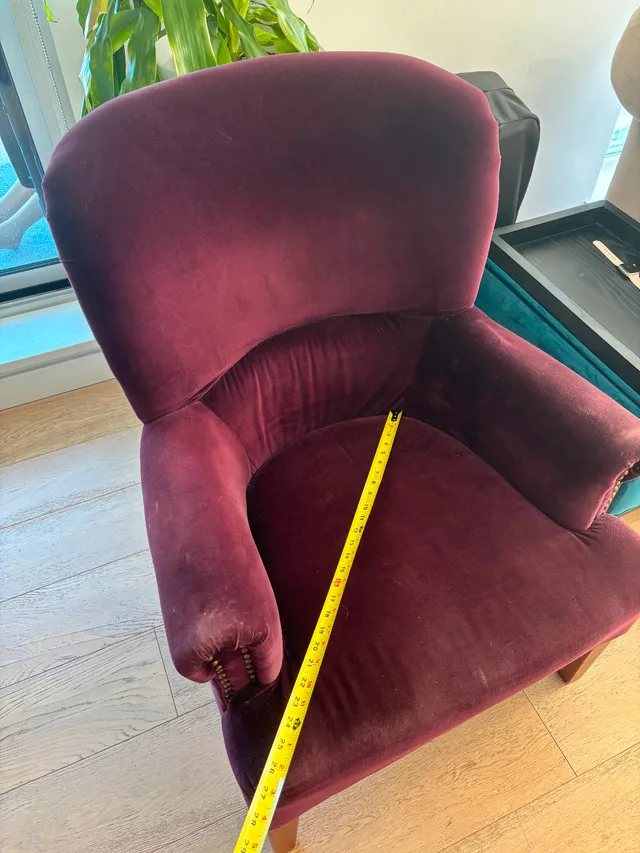 Plum Velvet Accent Armchair with Nailhead Trim image indicator(6)