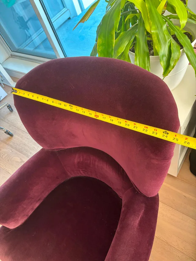 Plum Velvet Accent Armchair with Nailhead Trim image indicator(7)