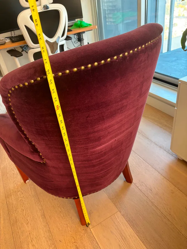 Plum Velvet Accent Armchair with Nailhead Trim image indicator(8)