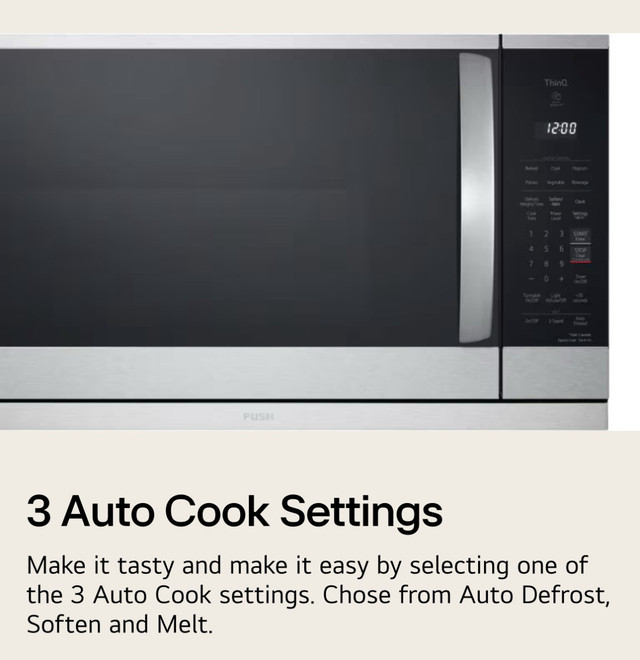 LG 1.8 cu ft Smart WiFi Over-the-Range Microwave Oven - photo 3