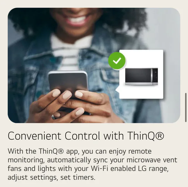 LG 1.8 cu ft Smart WiFi Over-the-Range Microwave Oven image indicator(5)