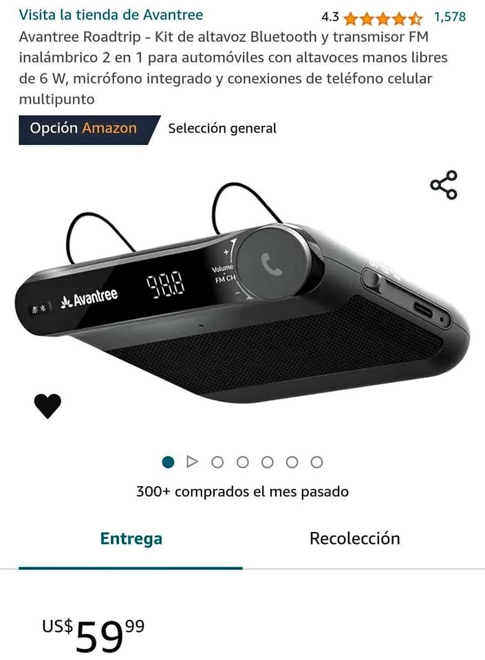 Avantree FM Transmitter Hands-Free Speaker