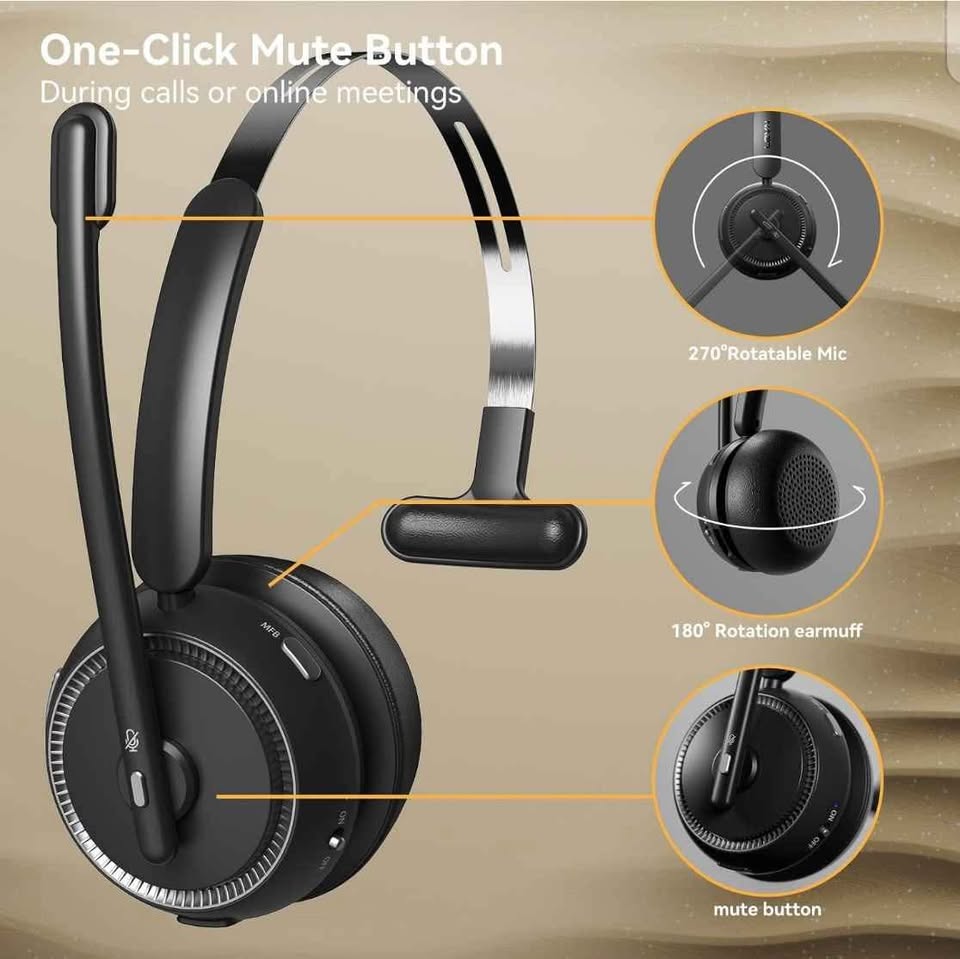 AI Noise Cancelling Wireless Headphones - photo 4
