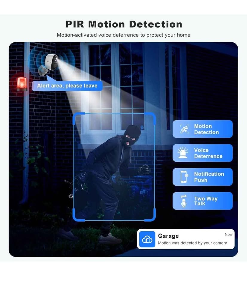 2K Security Cameras Wireless Outdoor, WiFi Battery Powered - photo 3