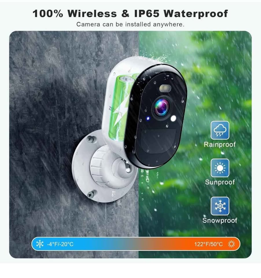 2K Security Cameras Wireless Outdoor, WiFi Battery Powered - photo 4