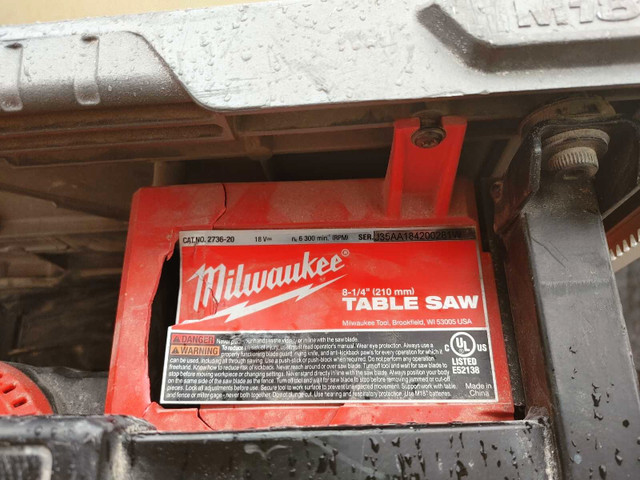 Milwaukee 18v cordless Table saw - photo 3
