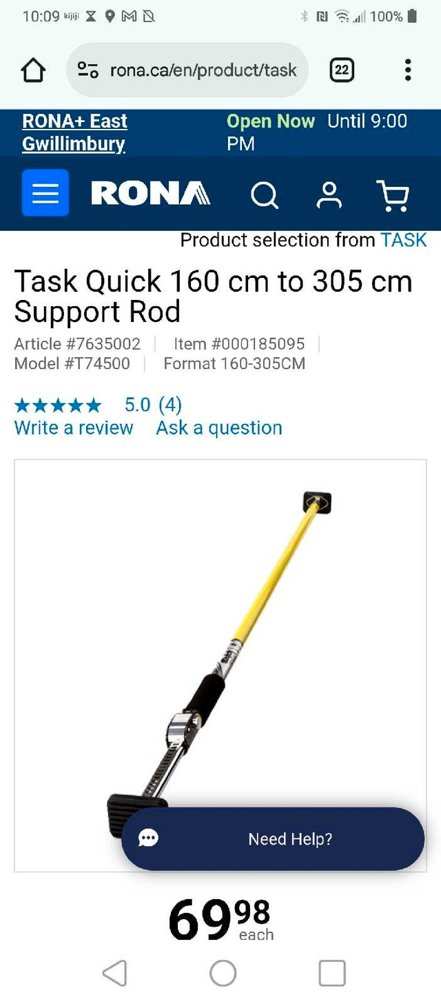 Quick support rod for drywall, site protect, etc - photo 4