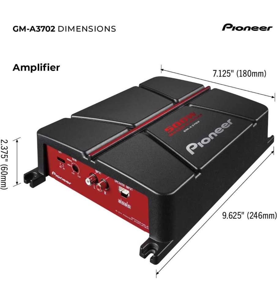 Pioneer GM-A3702 2-Channel Car Amplifier – 500W Max - photo 2