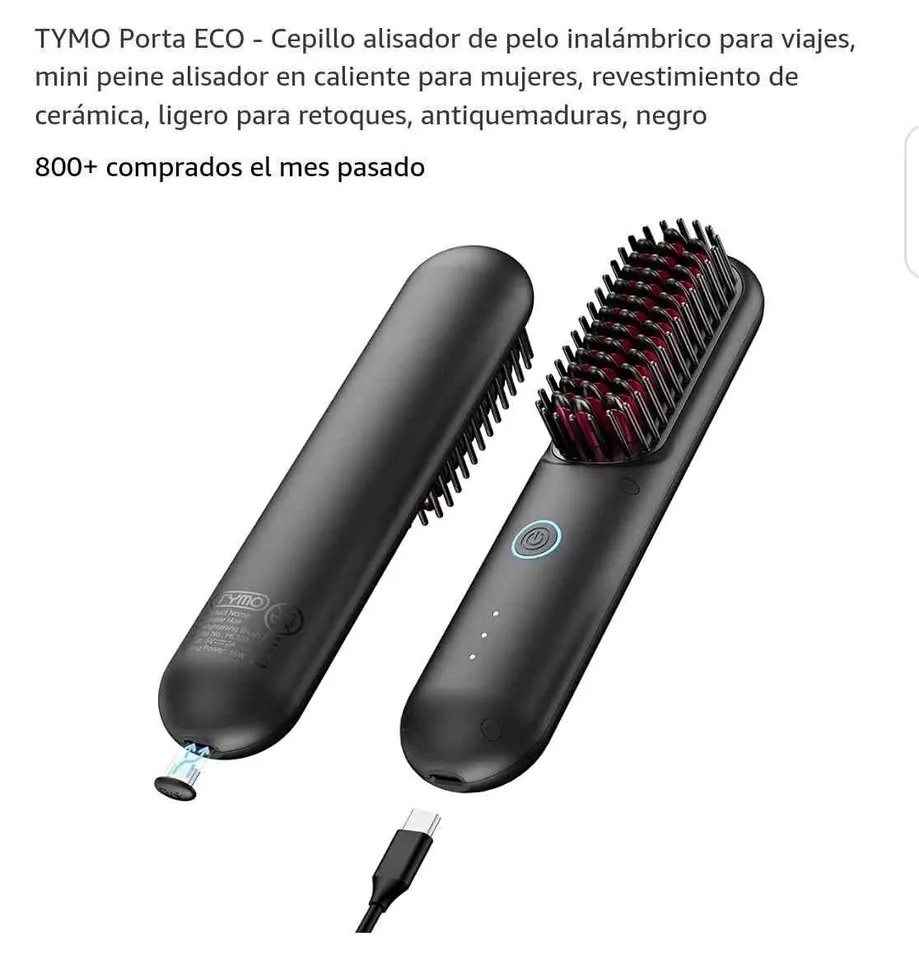 TYMO Porta ECO - Cepillo alisador de pelo inalámbrico thumbnail