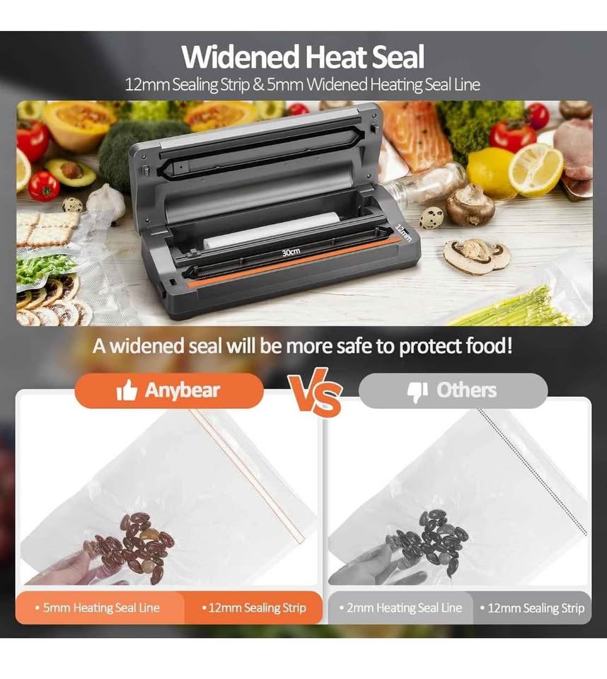 Vacuum Sealer Machine, 90kPa 120W Wide Seal All-IN-1 - photo 5