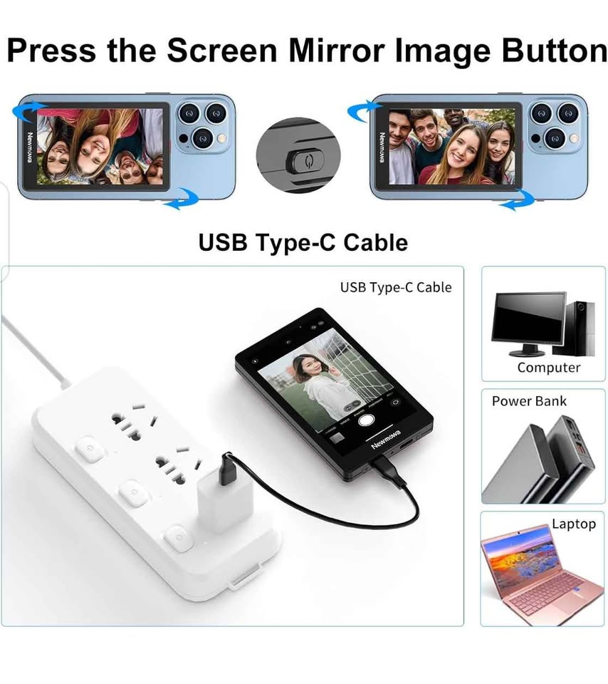 Pink Magnetic Phone Vlog Selfie Monitor Screen - photo 3