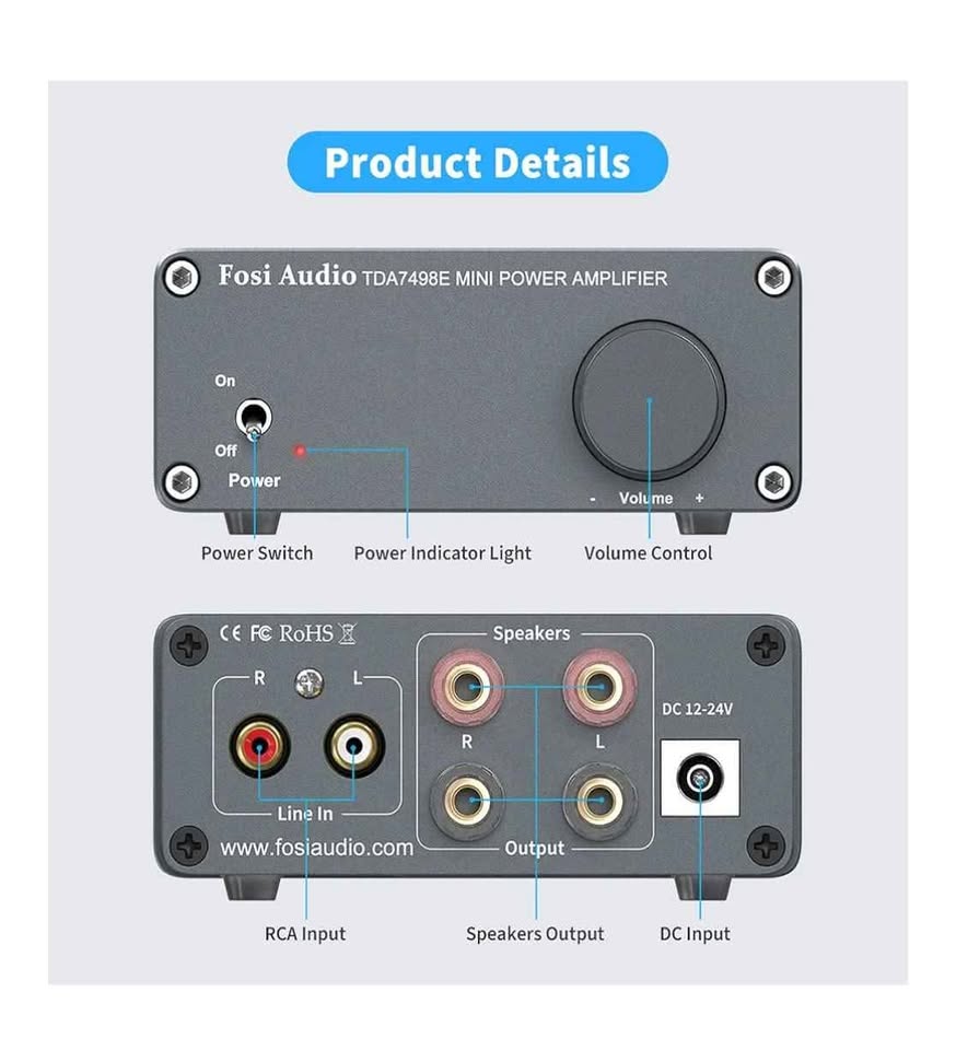 Fosi Audio Amplifier Mini Hi Fi - photo 3