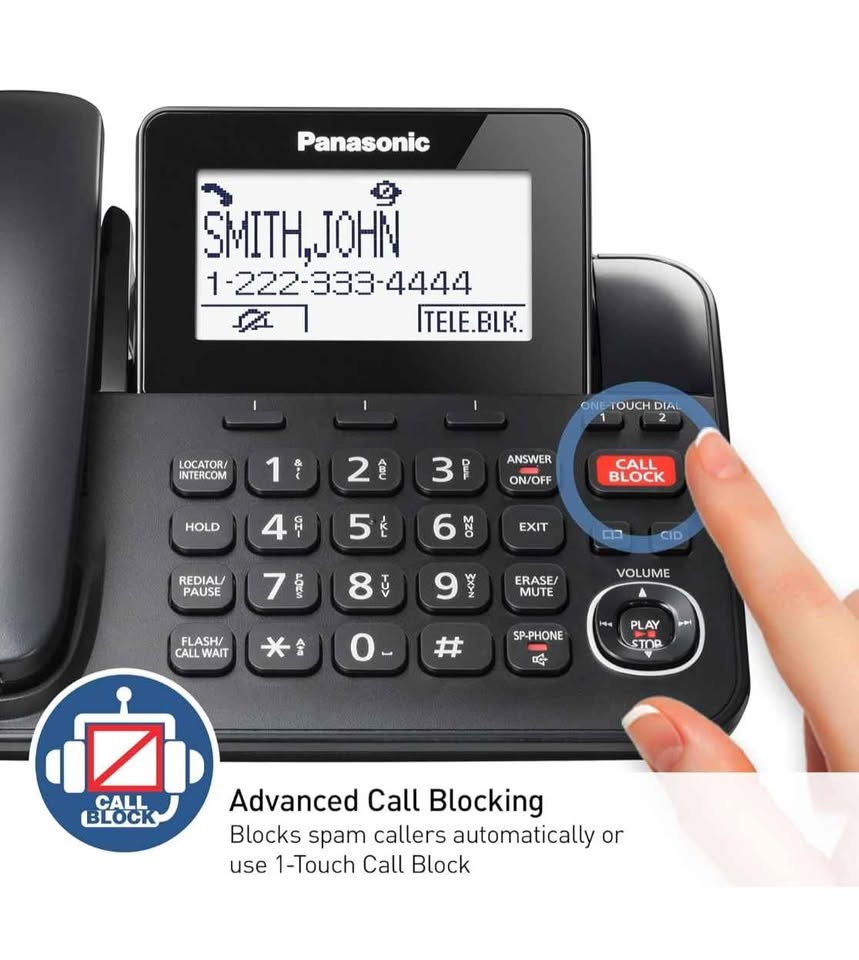 Panasonic Corded/Cordless Phone with Advanced Call Block - photo 5