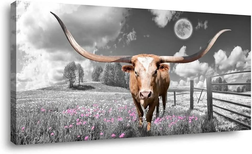 New Highland Cow Wall Art Cow Picture 30"X60"