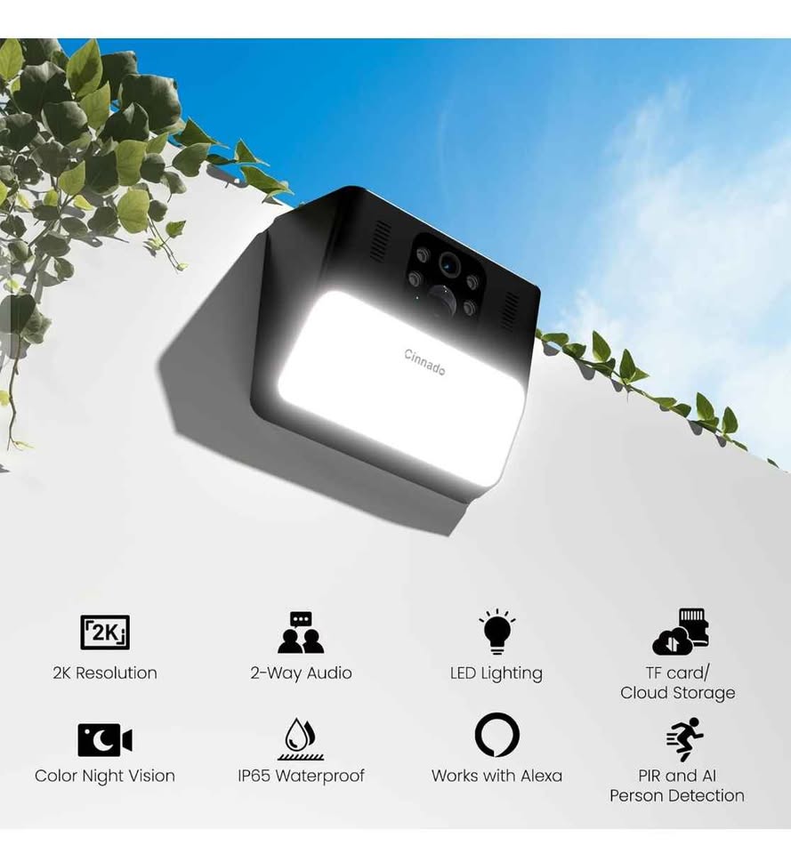 Outdoor Camera Wireless-2.4G 2K Solar Wall Light - photo 4
