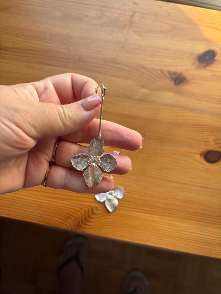 Beautiful flower earrings - photo 3