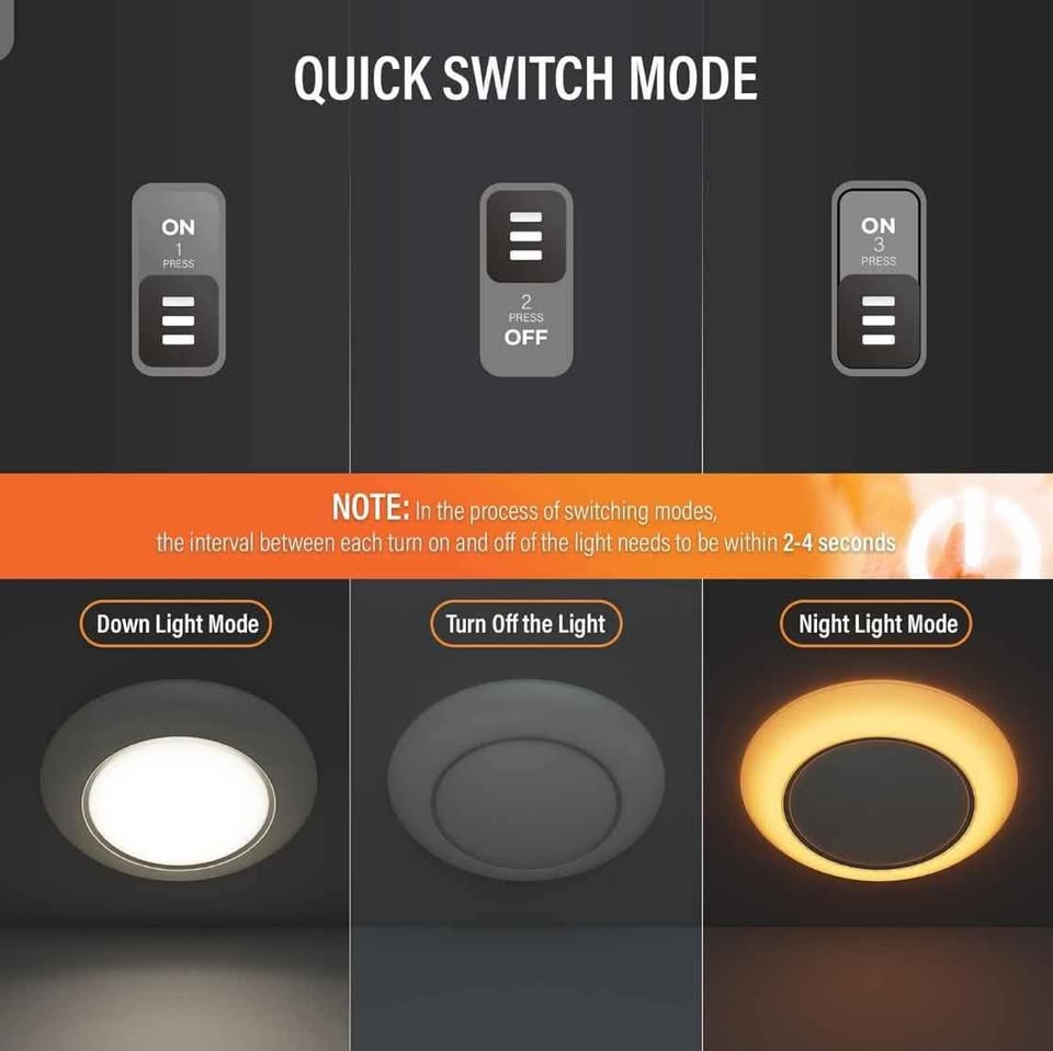 6 pack 6 Inch LED Low Profile Disk Light with Night Light - photo 2