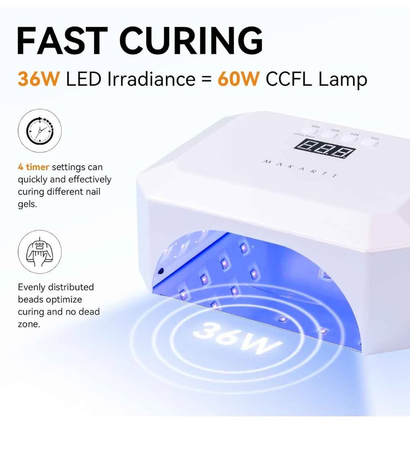 Makartt UV Nail Lamp LED Light for Gel Polish 36W - photo 2