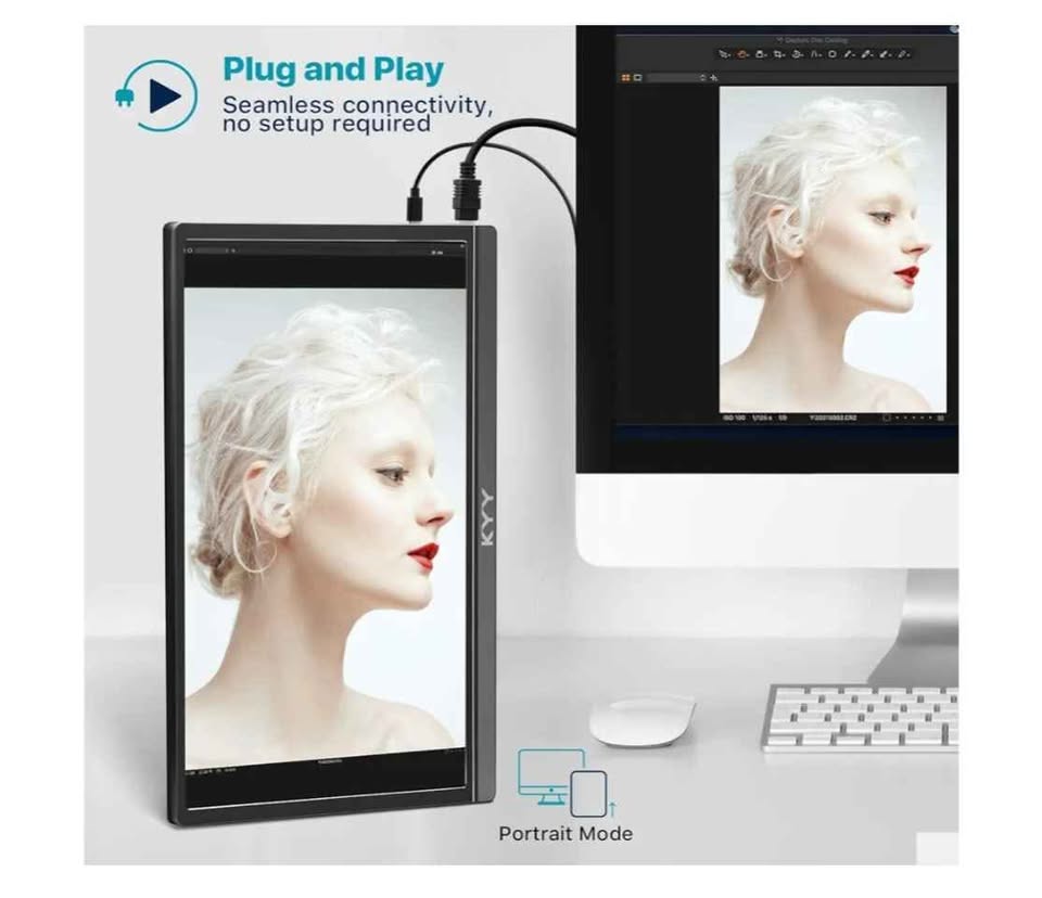 KYY Portable Monitor 15.6inch 1080P FHD USB-C, HDMI - photo 3