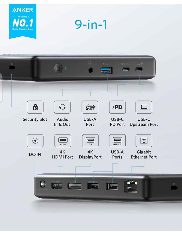 Anker USB C Docking Station, PowerExpand 9-in-1 PD Dock - photo 2