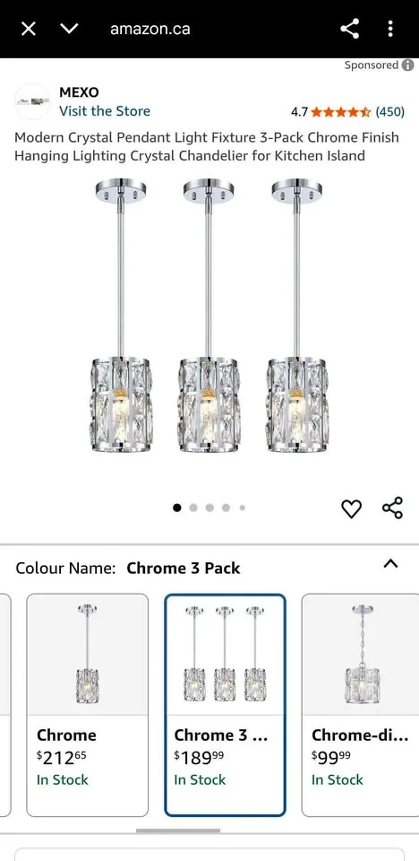 Hanging Lighting Crystal lights thumbnail