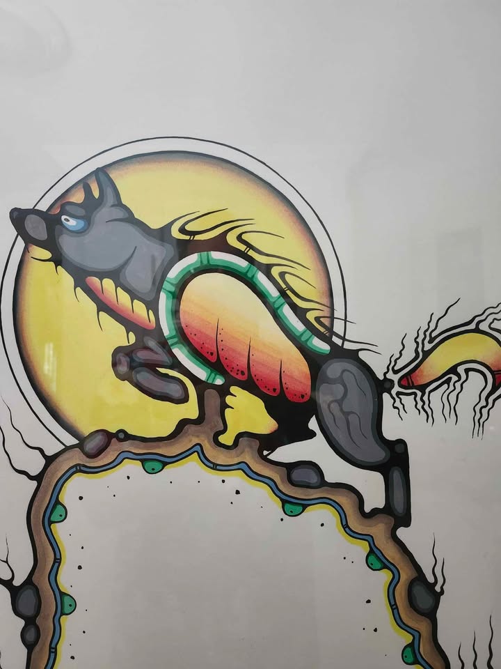 ORIGINAL TIM RESTOULE OJIBWAY ARTIST *** LEADER WOLF*** - photo 2