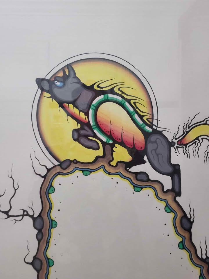 ORIGINAL TIM RESTOULE OJIBWAY ARTIST *** LEADER WOLF*** - photo 4