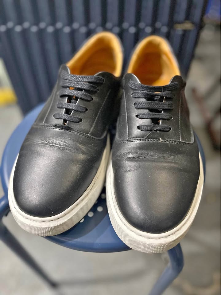 Black Leather Sneakers Luca - Size 9