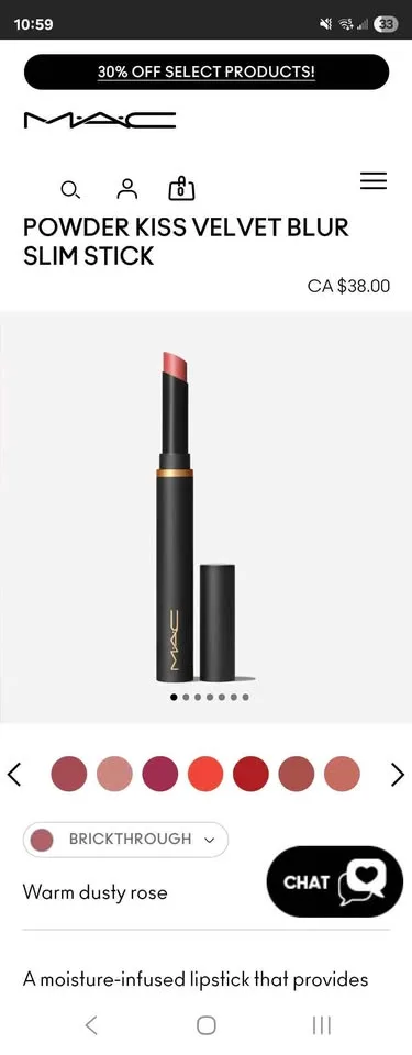 Mac Lipstick - Brickthrough - BRAND NEW image indicator(3)