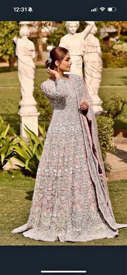 Beautiful lilac bridal / reception maxi dress