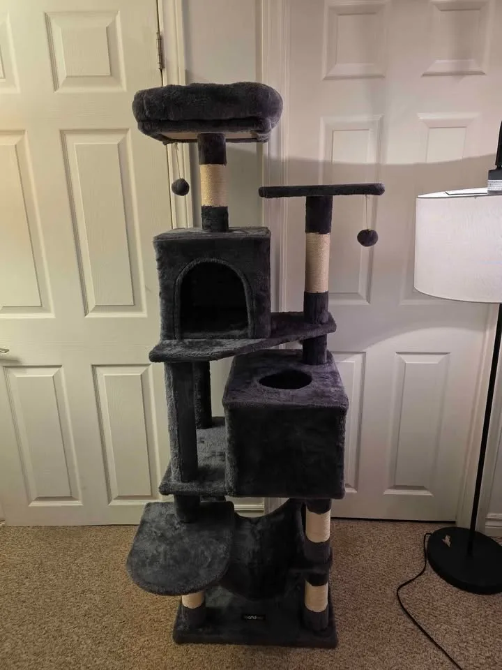 Feandrea Cat Tree Tower 61-Inch Smoky Gray - Brand New image indicator(2)