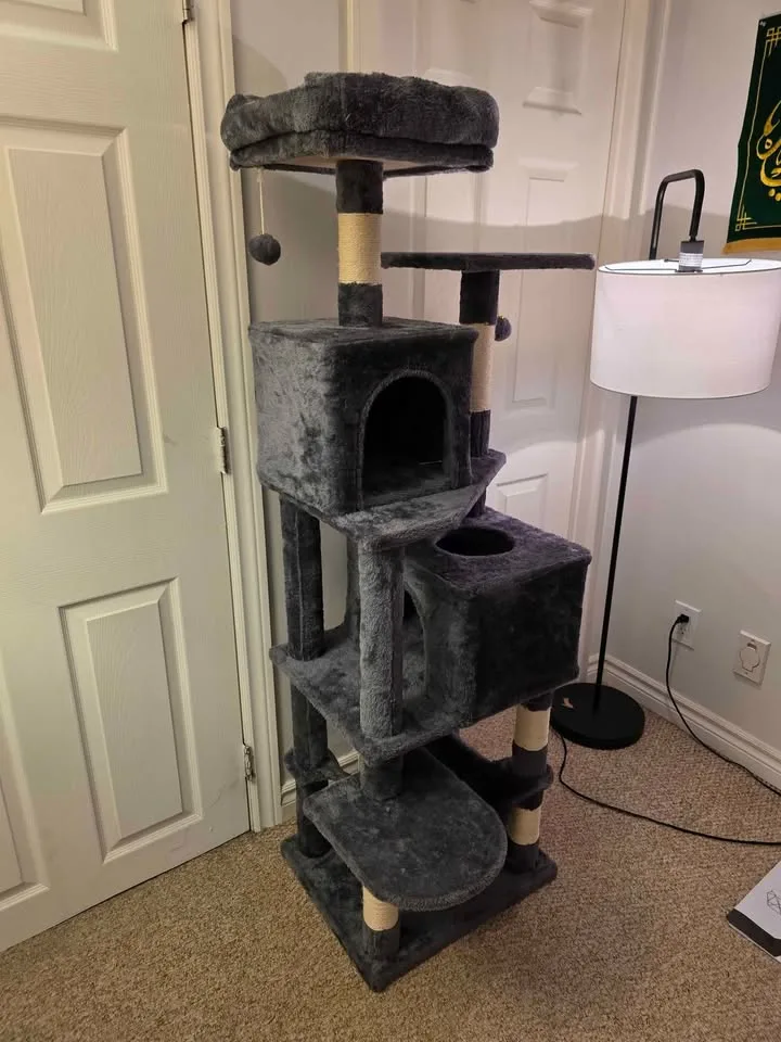 Feandrea Cat Tree Tower 61-Inch Smoky Gray - Brand New image indicator(3)
