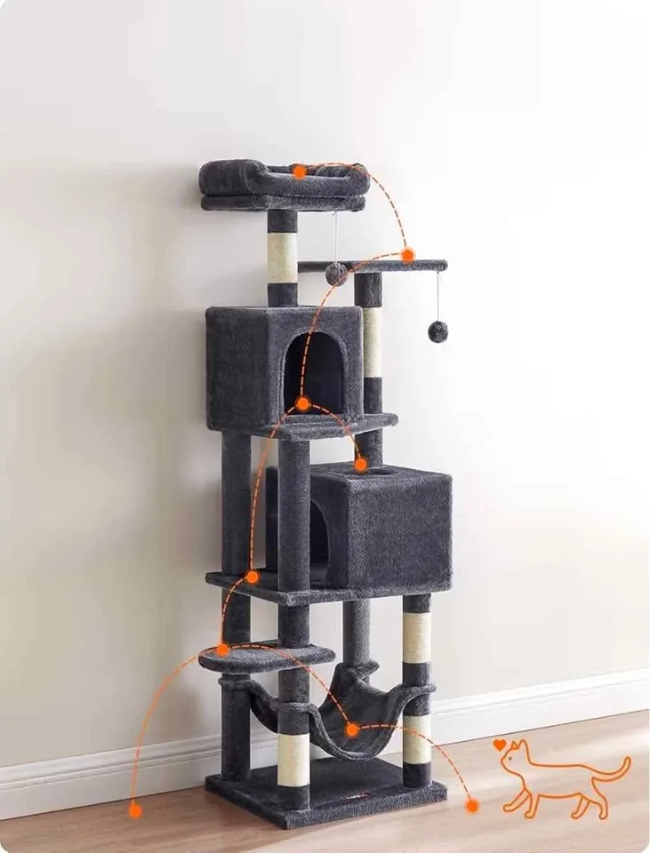 Feandrea Cat Tree Tower 61-Inch Smoky Gray - Brand New image indicator(7)