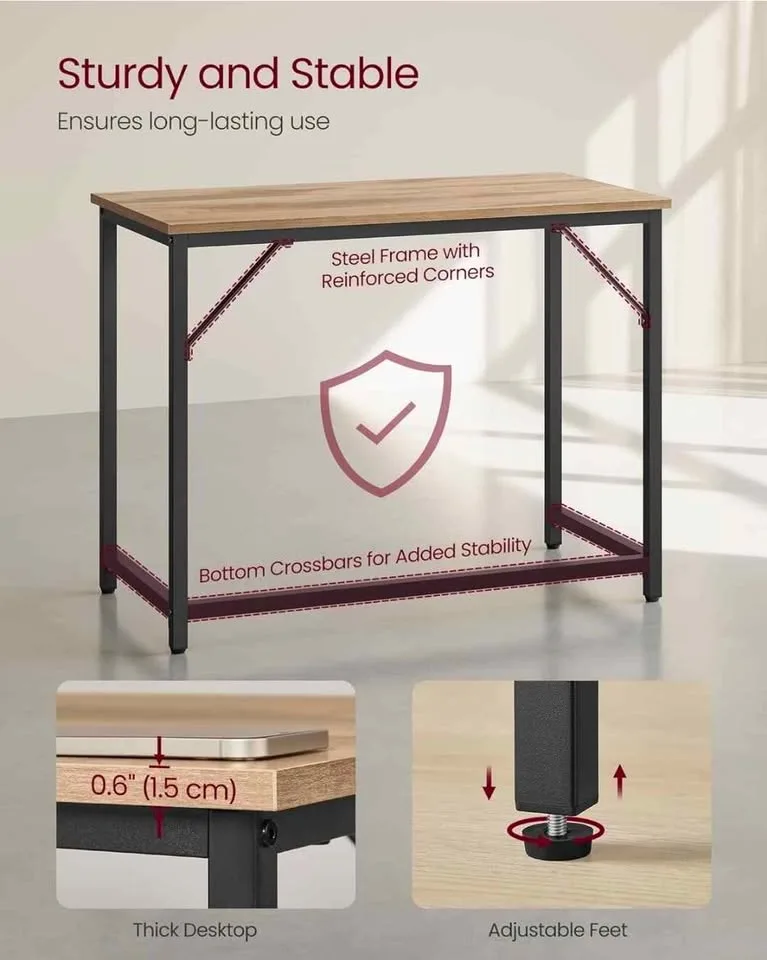 Computer Desk – Camel Brown + Ink Black – Brand New image indicator(6)