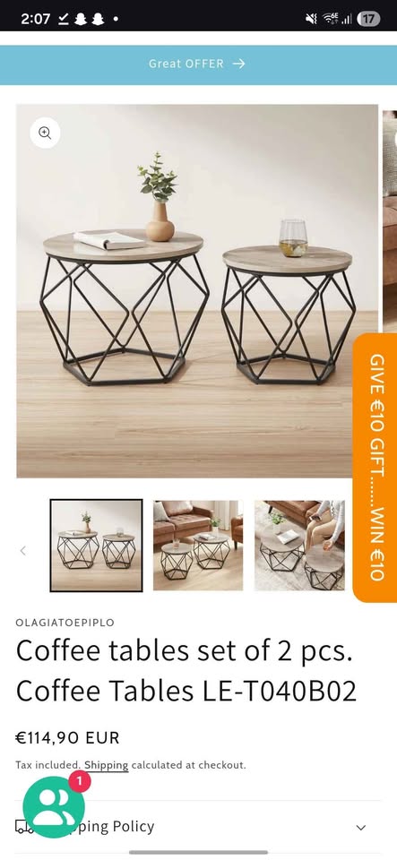 Modern Coffee Tables Set (2 pcs) – Brand New - photo 4
