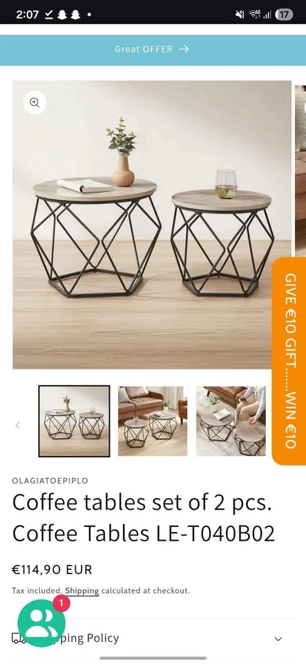 Modern Coffee Tables Set (2 pcs) – Brand New image indicator(4)
